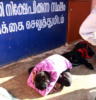 Sabarimala pilgrimage season is on and lakhs of devotees from across the country visit the holy place despite the various hassles it poses. Pilgrims are hit by fatigue after trekking the hilly terrain and take a nap to relax. Mathrubhumi photographer
