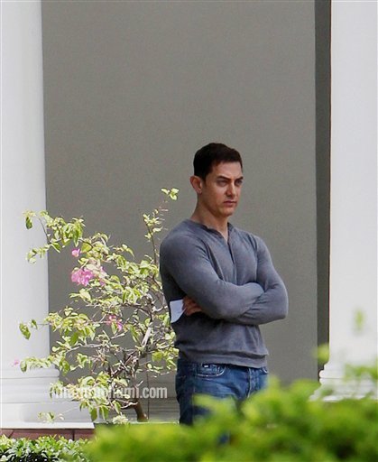 Bollywood actor Aamir Khan after meeting Prime Minister Manmohan Singh at his residence in New Delhi 
