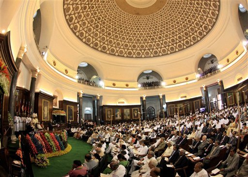 The whole of the Indian leadership present at the swearing in ceremony of the 13th President of India in the Central Hall of Parliament in New Delhi 
