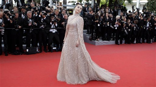 Actress Fan Bingbing arrives for the screening of Rust and Bone at the 65th international film festival, in Cannes, southern France, Thursday, May 17, 2012<br/>
 
