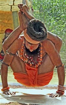  A sadhu on the banks of river Ajoy during Jaydev Mela on Makar Sankranti 
